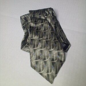 Palatina Tie Necktie Men Silk Green Silver